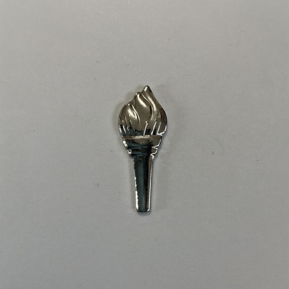 Vintage Girl Scouts Cadette Silver Torch Award Lapel Pin Pinback Silver Tone